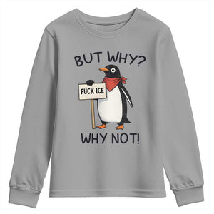 Fck ICE Youth Sweatshirt Nihilist Penguin Anti-Government Meme TS14 Sport Gray Print Your Wear
