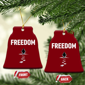 Penguin Freedom Ceramic Ornament Funny Nihilist Penguin Hiking Mountains TS14 Print Your Wear