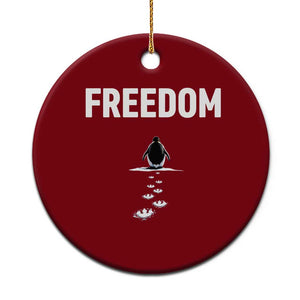Penguin Freedom Ceramic Ornament Funny Nihilist Penguin Hiking Mountains TS14 1pc Red Print Your Wear