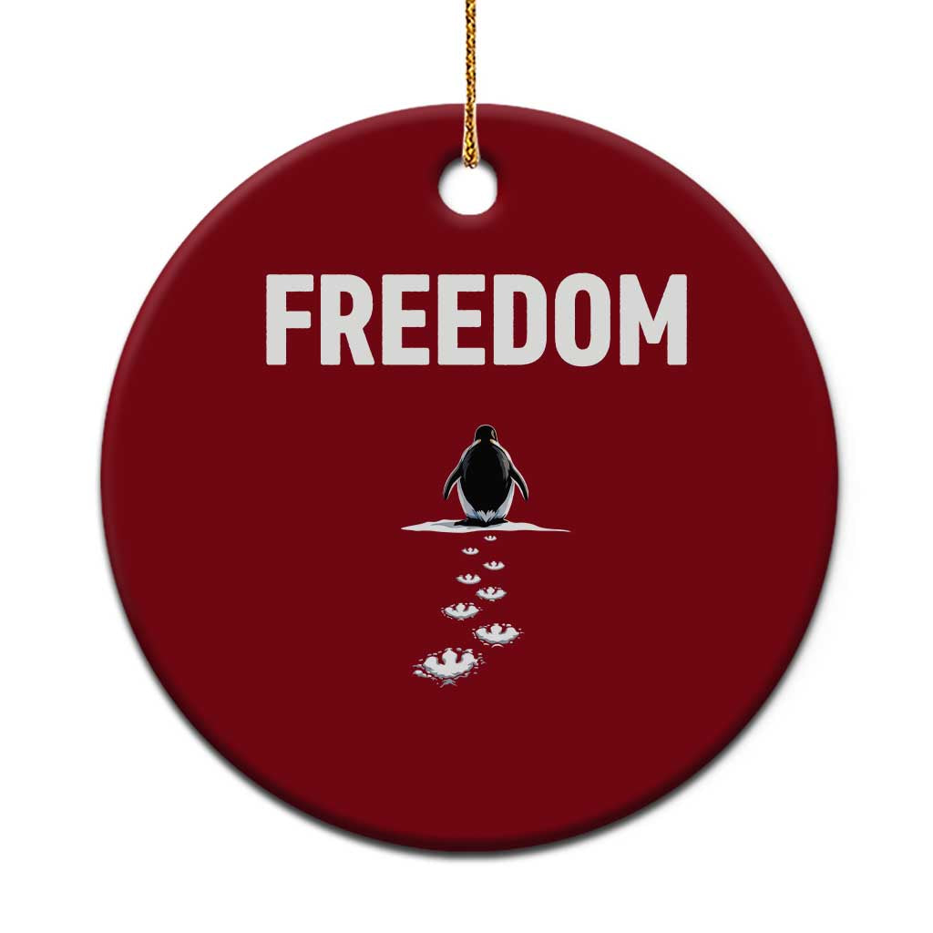 Penguin Freedom Ceramic Ornament Funny Nihilist Penguin Hiking Mountains TS14 1pc Red Print Your Wear