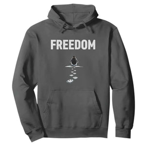 Penguin Freedom Hoodie Funny Nihilist Penguin Hiking Mountains TS14 Dark Heather Print Your Wear