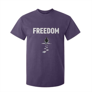 Penguin Freedom T Shirt For Kid Funny Nihilist Penguin Hiking Mountains TS14 Purple Print Your Wear