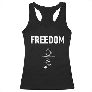 Penguin Freedom Racerback Tank Top Funny Nihilist Penguin Hiking Mountains TS14 Black Print Your Wear