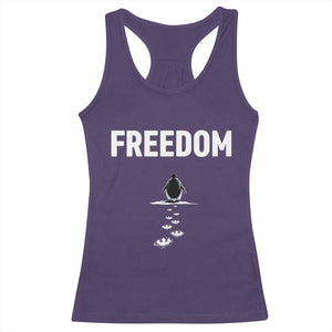 Penguin Freedom Racerback Tank Top Funny Nihilist Penguin Hiking Mountains TS14 Purple Print Your Wear
