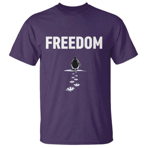 Penguin Freedom T Shirt Funny Nihilist Penguin Hiking Mountains TS14 Purple Print Your Wear
