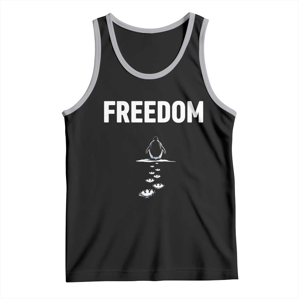 Penguin Freedom Tank Top Funny Nihilist Penguin Hiking Mountains TS14 Black Athletic Heather Print Your Wear