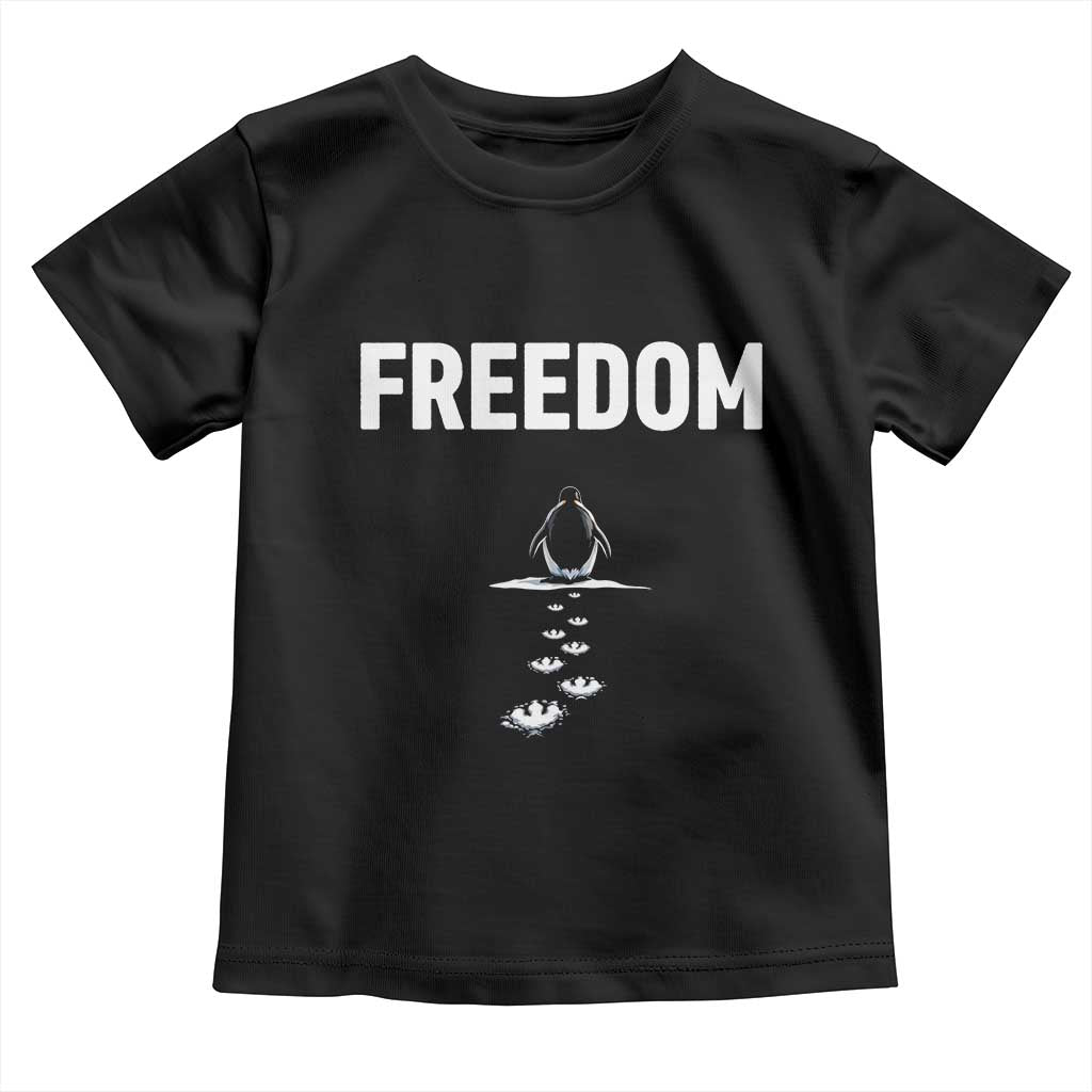 Penguin Freedom Toddler T Shirt Funny Nihilist Penguin Hiking Mountains TS14 Black Print Your Wear