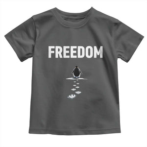 Penguin Freedom Toddler T Shirt Funny Nihilist Penguin Hiking Mountains TS14 Dark Heather Print Your Wear