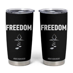 Penguin Freedom Tumbler Cup Funny Nihilist Penguin Hiking Mountains TS14 Black Print Your Wear