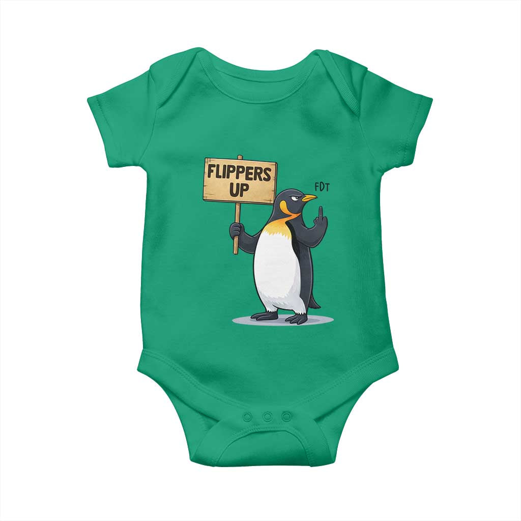Penguins Resist Baby Onesie Flippers Up Protest TS14 Irish Green Print Your Wear