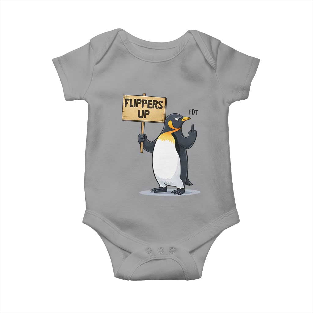 Penguins Resist Baby Onesie Flippers Up Protest TS14 Sport Gray Print Your Wear