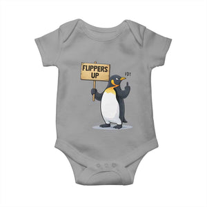 Penguins Resist Baby Onesie Flippers Up Protest TS14 Sport Gray Print Your Wear