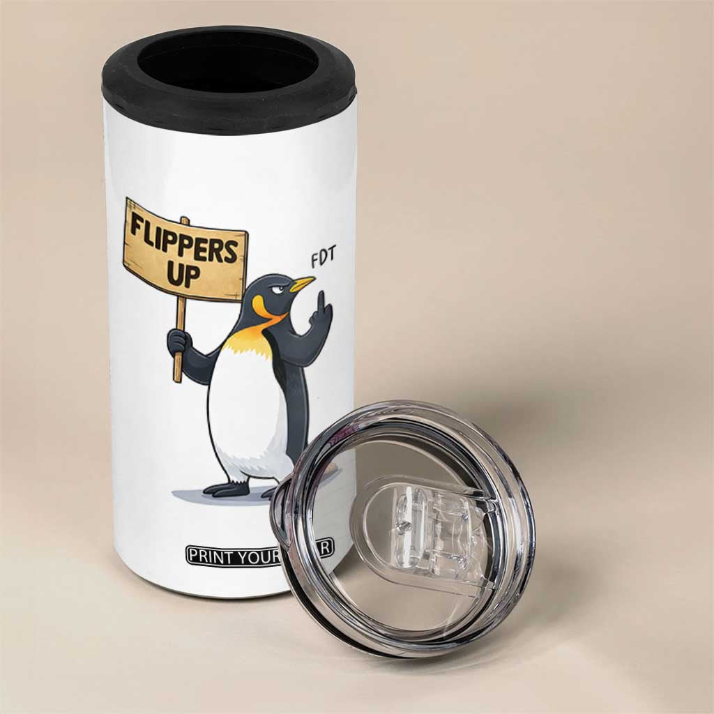 Penguins Resist 4 in 1 Can Cooler Tumbler Flippers Up Protest TS14 Print Your Wear