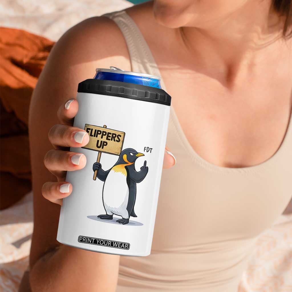 Penguins Resist 4 in 1 Can Cooler Tumbler Flippers Up Protest TS14 Print Your Wear