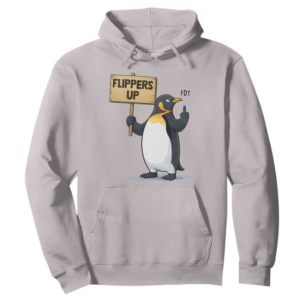 Penguins Resist Hoodie Flippers Up Protest TS14 Ice Gray Print Your Wear