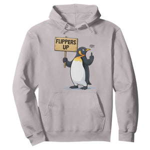 Penguins Resist Hoodie Flippers Up Protest TS14 Ice Gray Print Your Wear