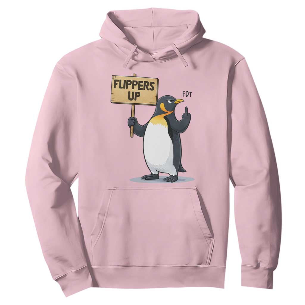 Penguins Resist Hoodie Flippers Up Protest TS14 Light Pink Print Your Wear