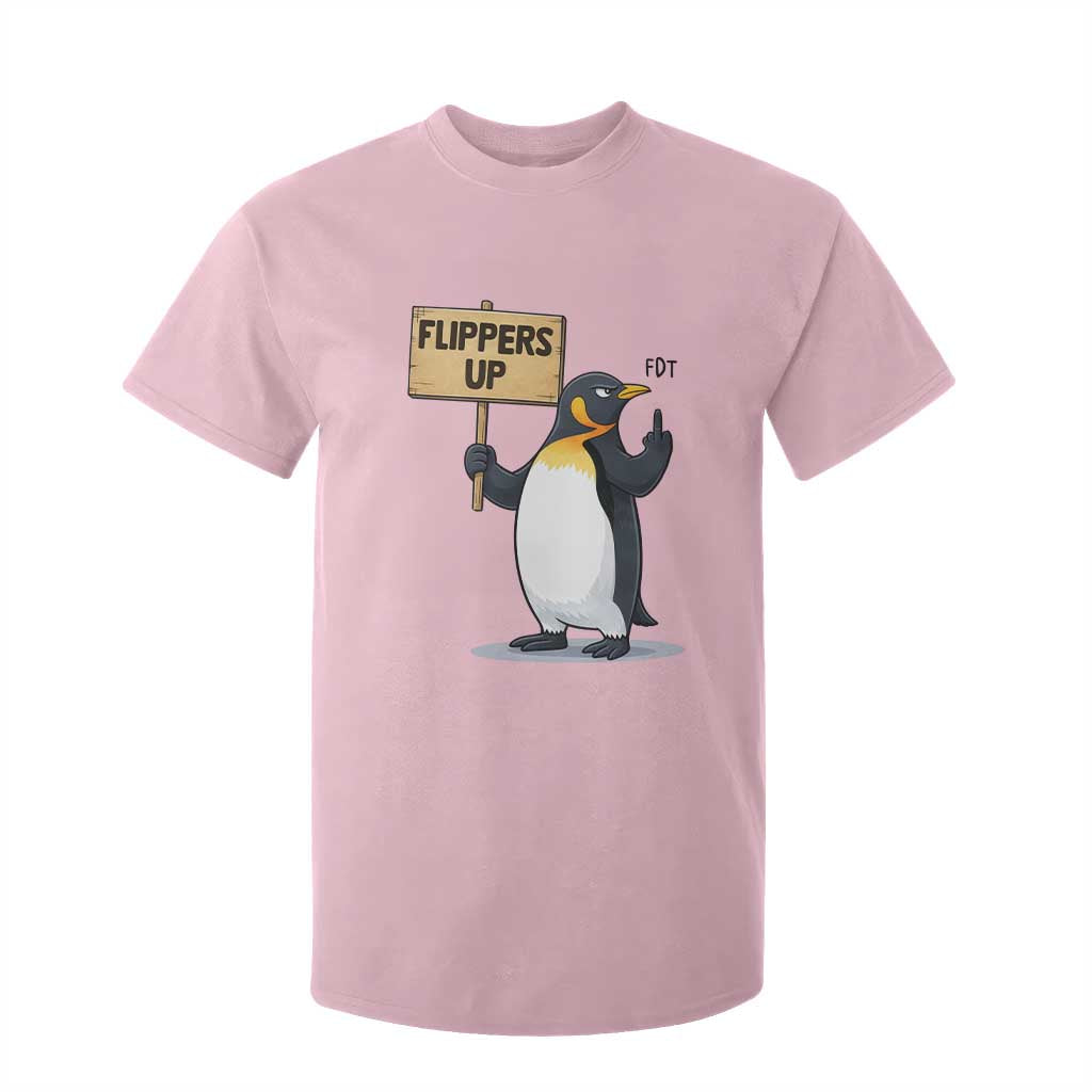 Penguins Resist T Shirt For Kid Flippers Up Protest TS14 Light Pink Print Your Wear