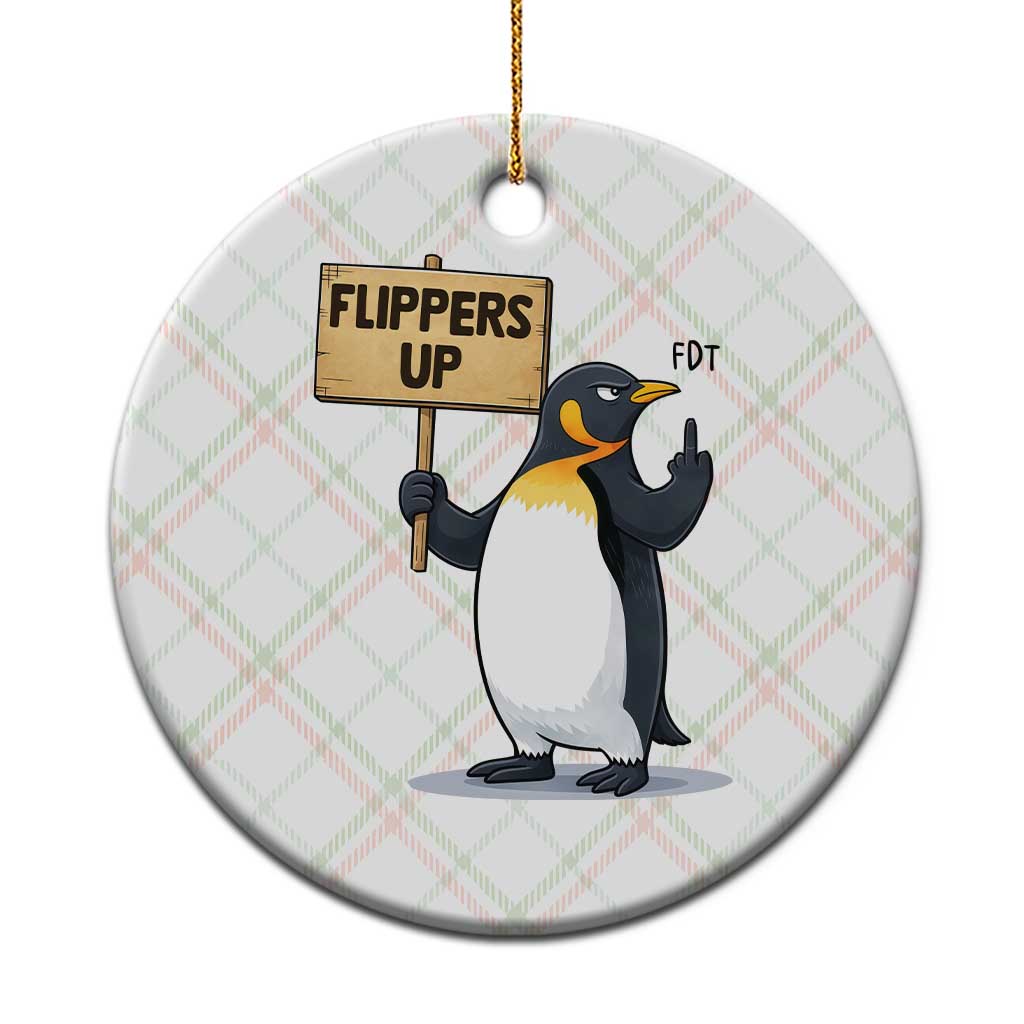 Penguins Resist Ceramic Ornament Flippers Up Protest TS14 1pc Christmas Plaid Print Your Wear