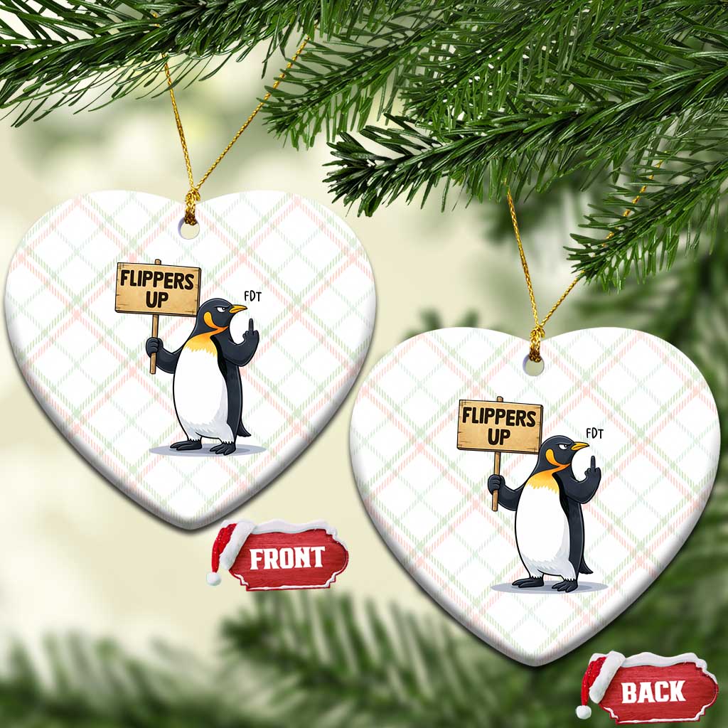 Penguins Resist Ceramic Ornament Flippers Up Protest TS14 Print Your Wear