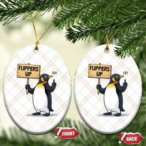Penguins Resist Ceramic Ornament Flippers Up Protest TS14 Print Your Wear