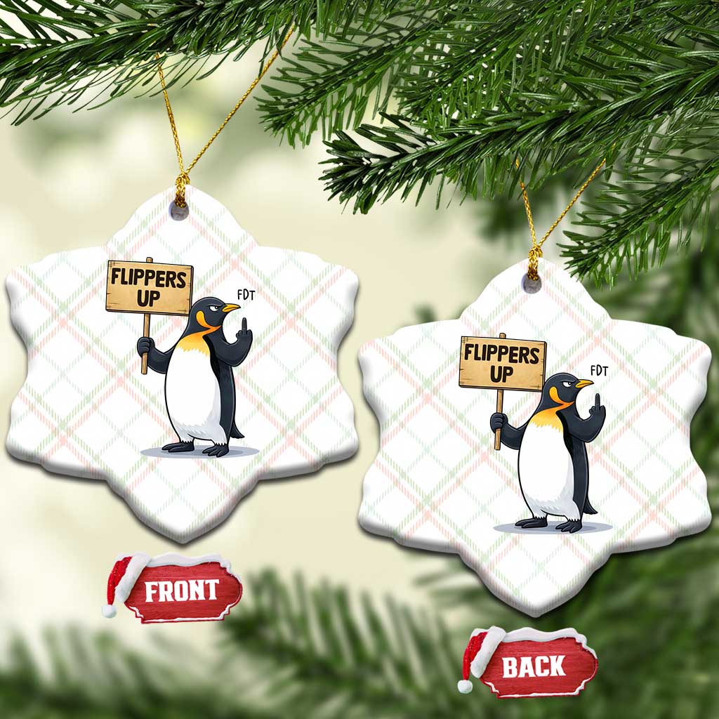 Penguins Resist Ceramic Ornament Flippers Up Protest TS14 Print Your Wear