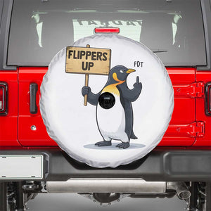 Penguins Resist Spare Tire Cover Flippers Up Protest TS14 White Print Your Wear