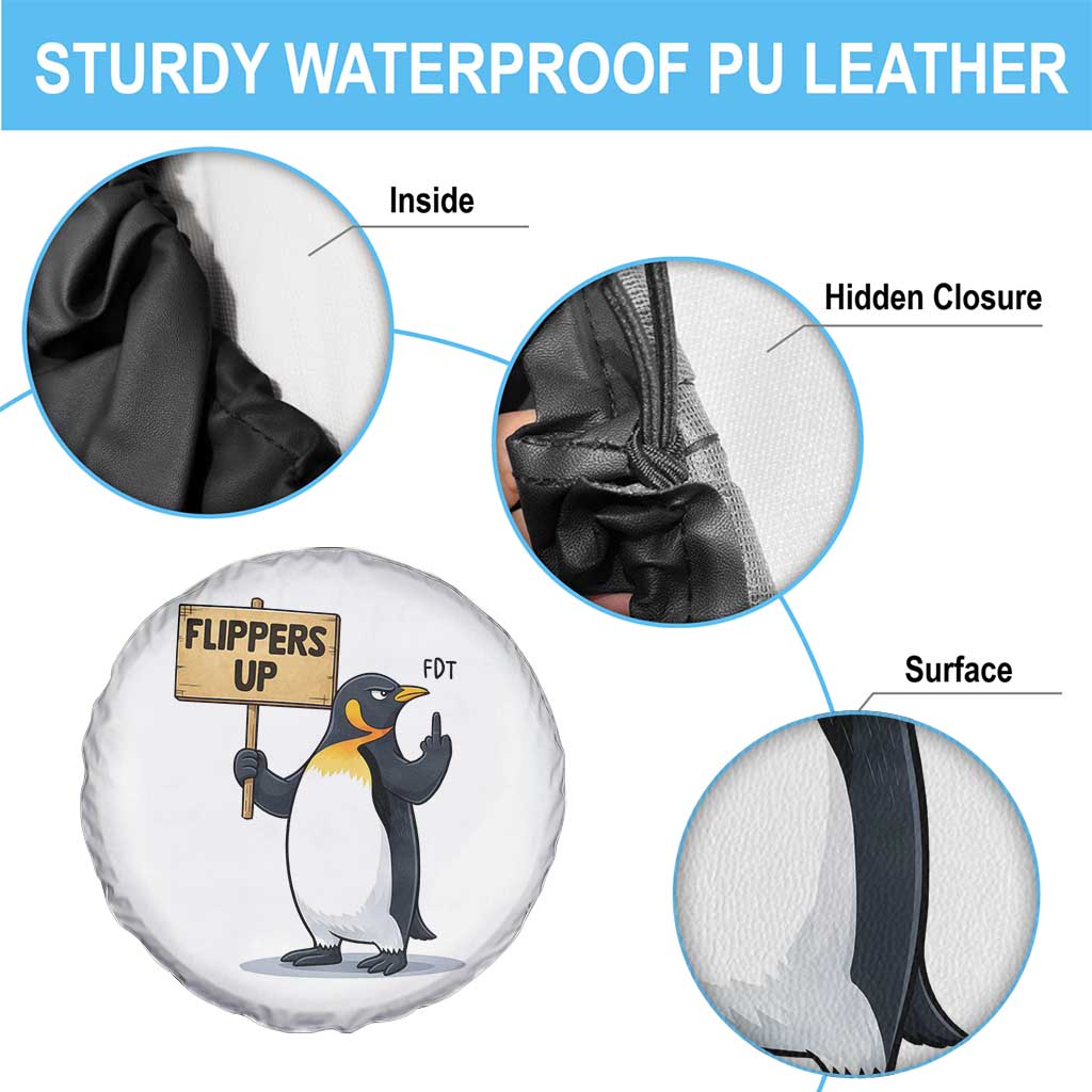 Penguins Resist Spare Tire Cover Flippers Up Protest TS14 Print Your Wear