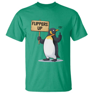 Penguins Resist T Shirt Flippers Up Protest TS14 Irish Green Print Your Wear