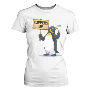 Penguins Resist T Shirt For Women Flippers Up Protest TS14 White Print Your Wear