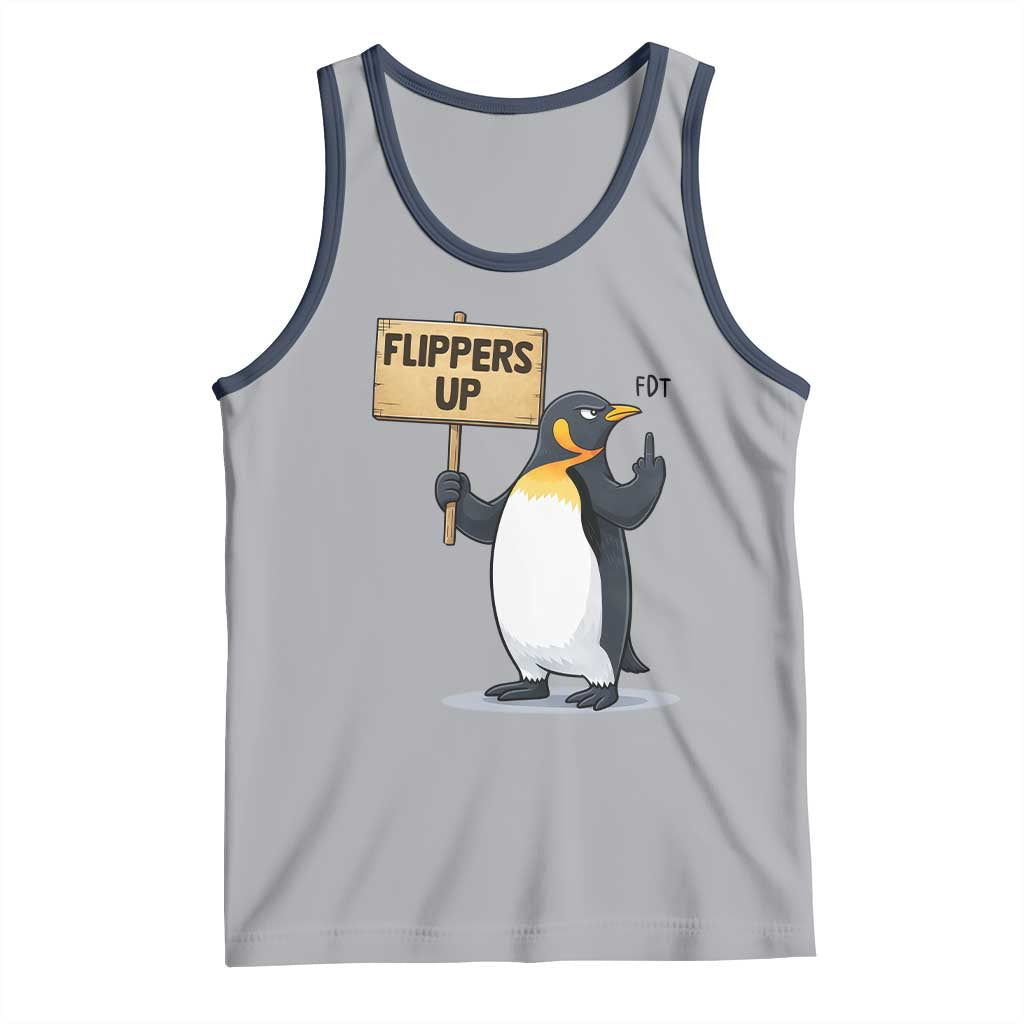Penguins Resist Tank Top Flippers Up Protest TS14 Athletic Heather Navy Print Your Wear
