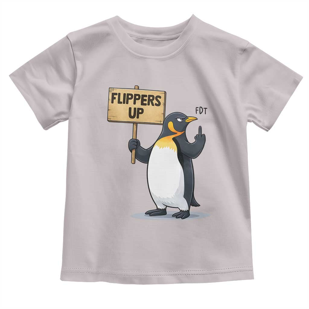 Penguins Resist Toddler T Shirt Flippers Up Protest TS14 Ice Gray Print Your Wear