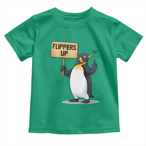 Penguins Resist Toddler T Shirt Flippers Up Protest TS14 Irish Green Print Your Wear