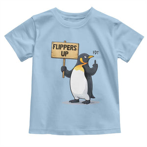 Penguins Resist Toddler T Shirt Flippers Up Protest TS14 Light Blue Print Your Wear