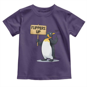 Penguins Resist Toddler T Shirt Flippers Up Protest TS14 Purple Print Your Wear