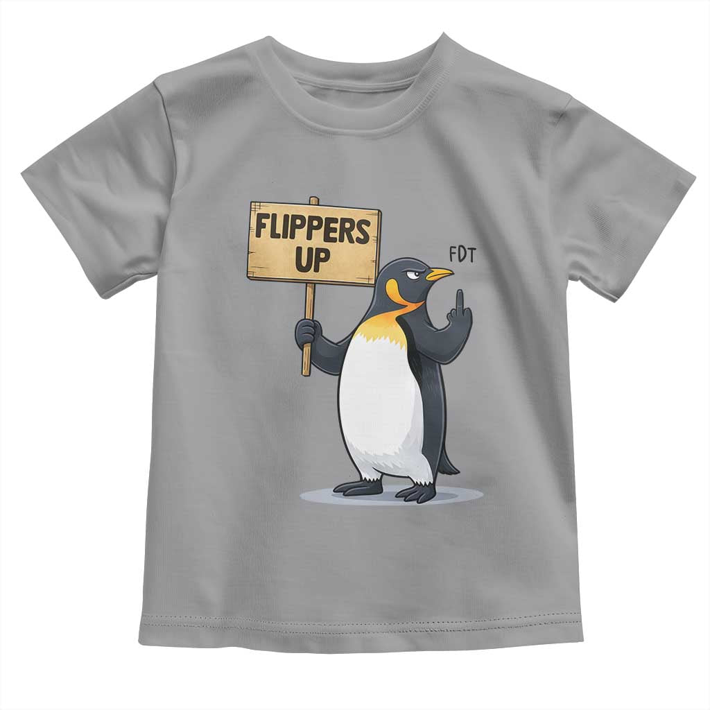 Penguins Resist Toddler T Shirt Flippers Up Protest TS14 Sport Gray Print Your Wear