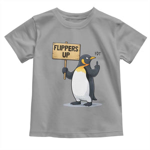 Penguins Resist Toddler T Shirt Flippers Up Protest TS14 Sport Gray Print Your Wear