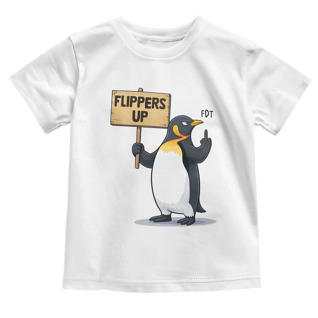 Penguins Resist Toddler T Shirt Flippers Up Protest TS14 White Print Your Wear