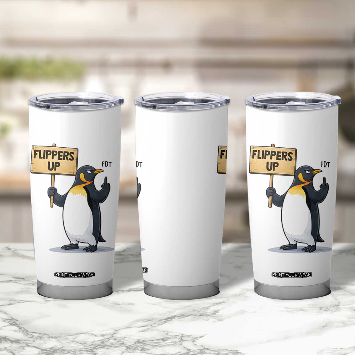 Penguins Resist Tumbler Cup Flippers Up Protest TS14 Print Your Wear