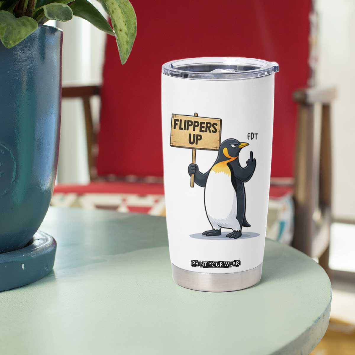 Penguins Resist Tumbler Cup Flippers Up Protest TS14 Print Your Wear
