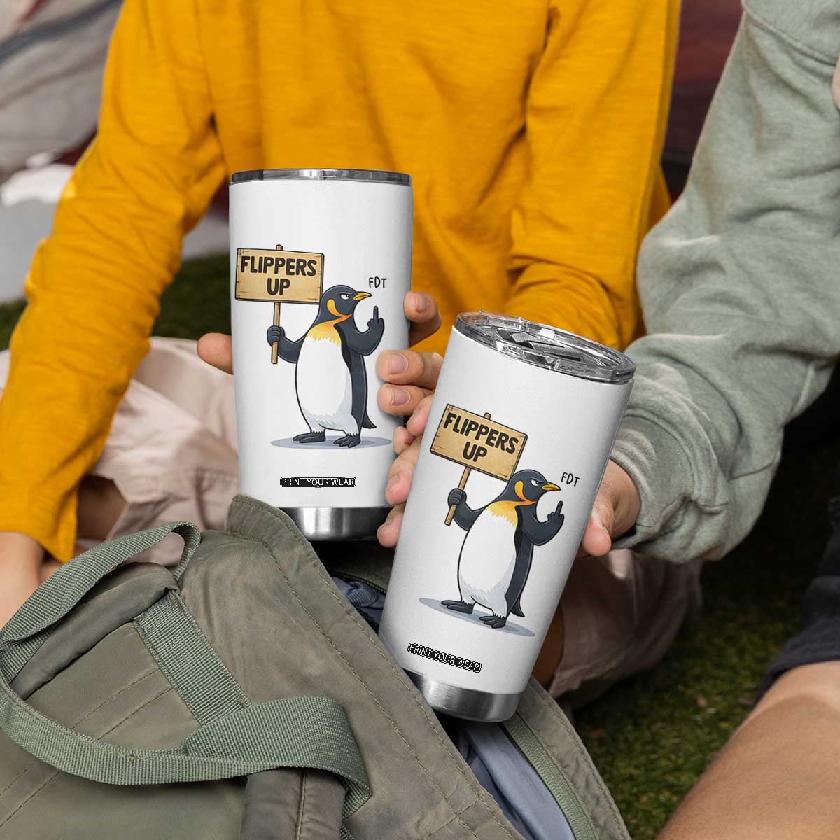 Penguins Resist Tumbler Cup Flippers Up Protest TS14 Print Your Wear