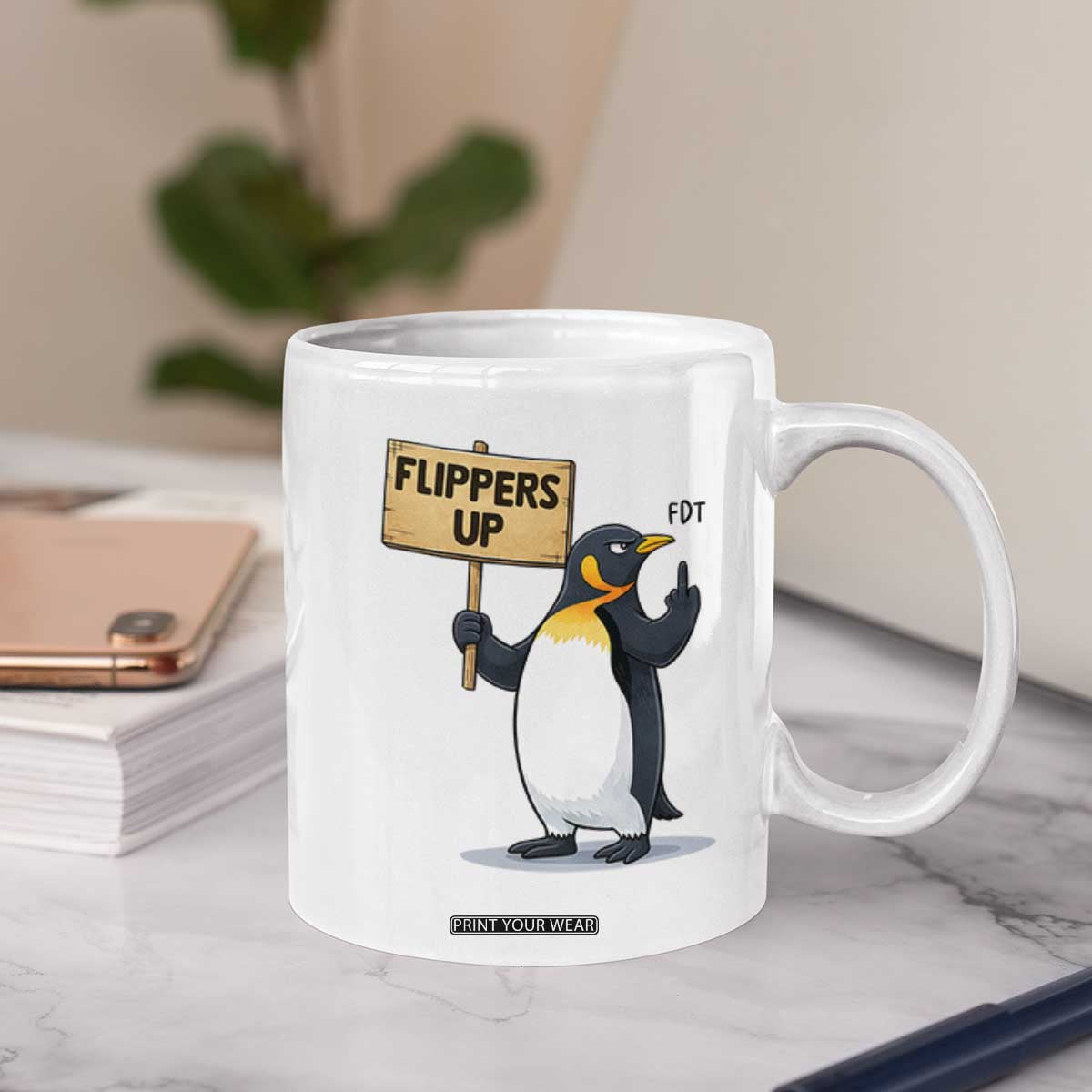 Penguins Resist Coffee Mug Flippers Up Protest TS14 Print Your Wear