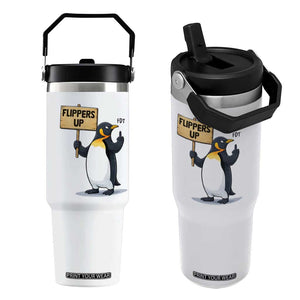 Penguins Resist Flip Straw Tumbler Flippers Up Protest TS14 One Size: 30 oz White Print Your Wear