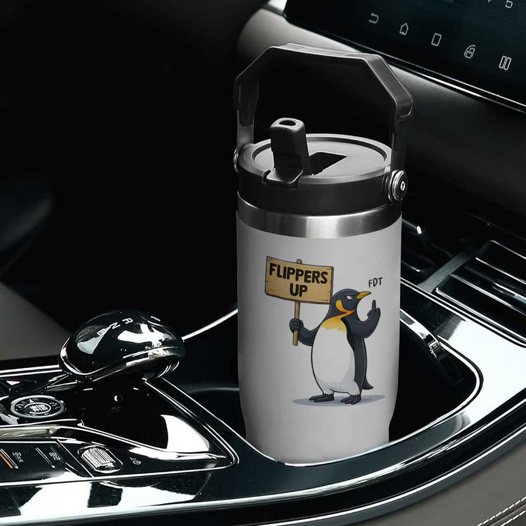 Penguins Resist Flip Straw Tumbler Flippers Up Protest TS14 Print Your Wear