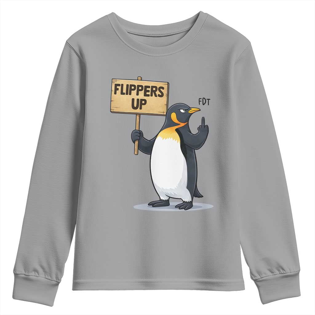 Penguins Resist Youth Sweatshirt Flippers Up Protest TS14 Sport Gray Print Your Wear