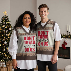 Funny Penguins Resist Protest V-Neck Knit Sweater Vest Don't Tread On Us TS14 Mocha Mousse Print Your Wear