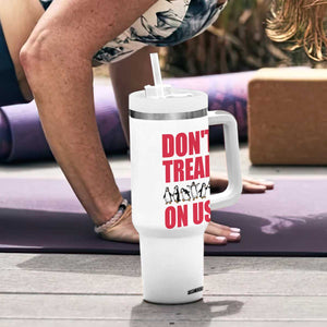 Funny Penguins Resist Protest Tumbler With Handle Don't Tread On Us TS14 Print Your Wear