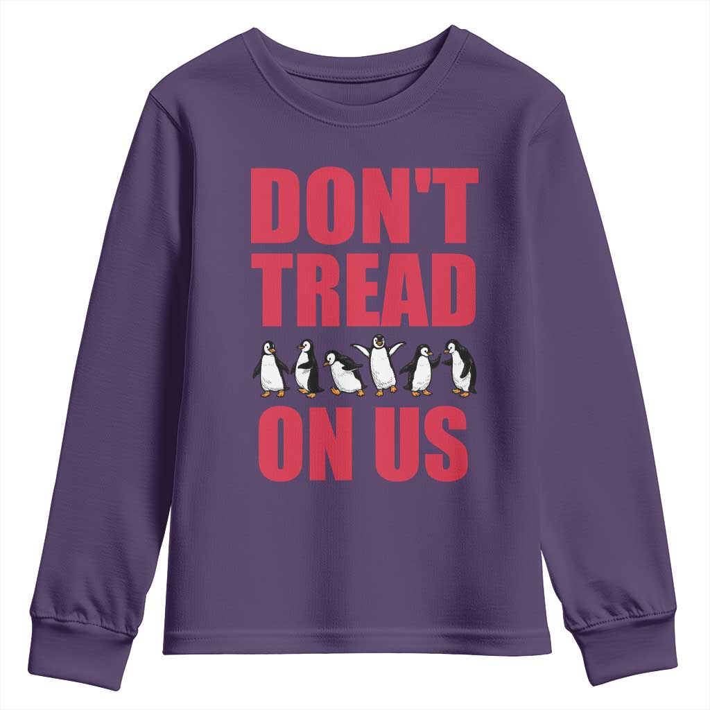 Funny Penguins Resist Protest Youth Sweatshirt Don't Tread On Us TS14 Purple Print Your Wear