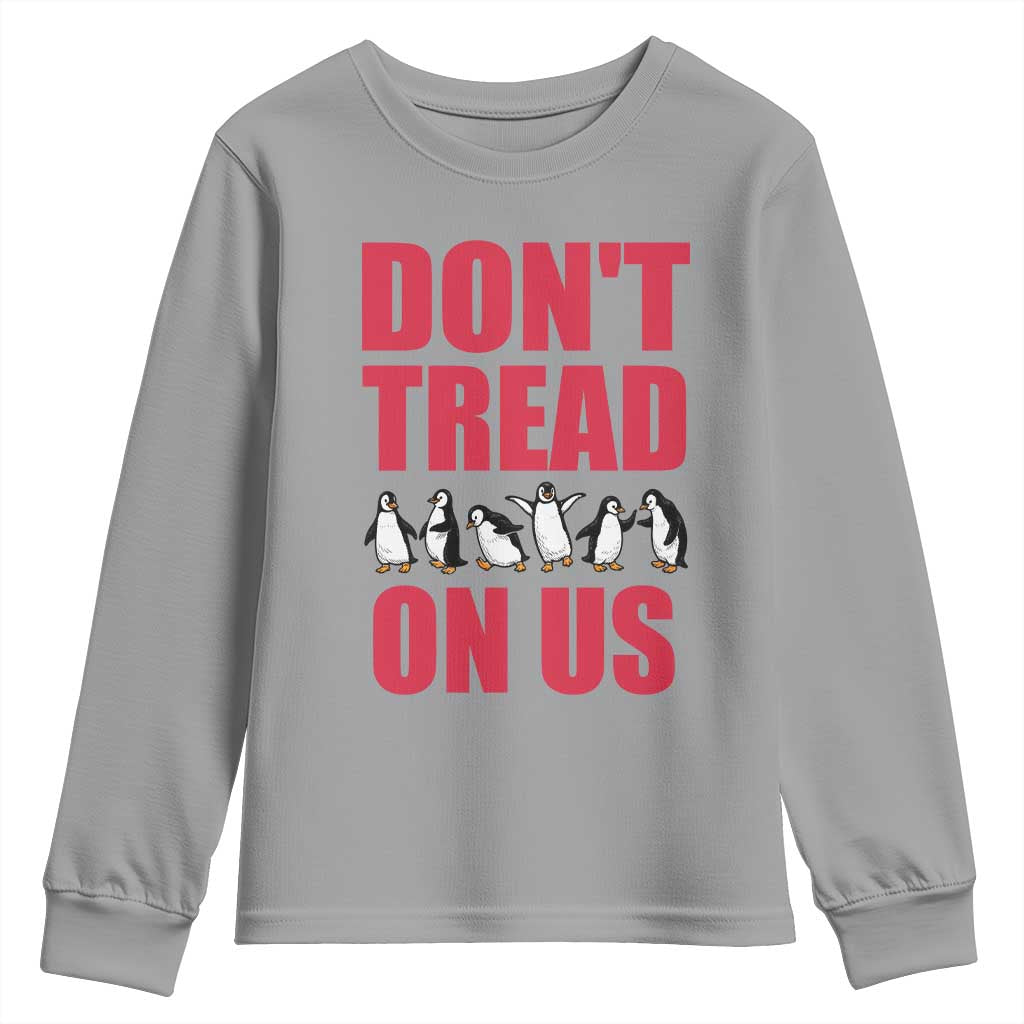 Funny Penguins Resist Protest Youth Sweatshirt Don't Tread On Us TS14 Sport Gray Print Your Wear