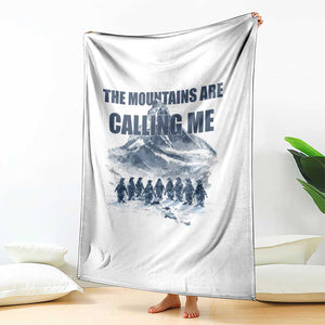 Funny Nihilist Penguin Hiking Throw Blanket The Mountains Are Calling Me TS14 Print Your Wear